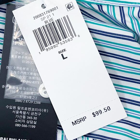 Lauren Ralph Lauren Striped Button-Up Shirt with Waist Tie Size Large - Picture 14 of 16